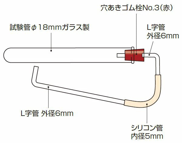 気体発生用試験管 5本 L字 DJ-0005